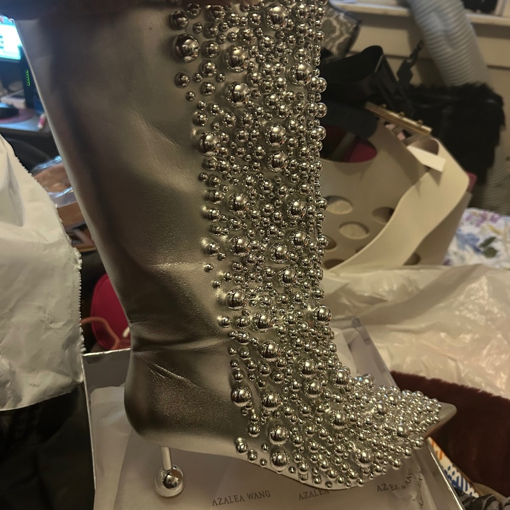 Azalea Wang Silver boots